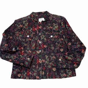 Christopher & Banks Corduroy Floral Jacket